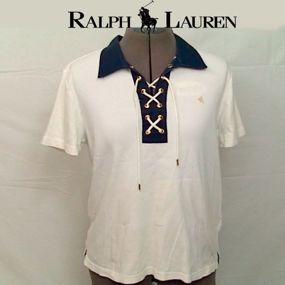 Ralph Lauen Polo Style Shirt with Rope Closure - Picture 1 of 5
